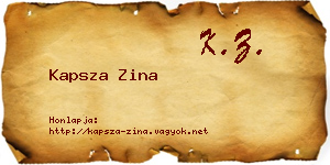 Kapsza Zina névjegykártya